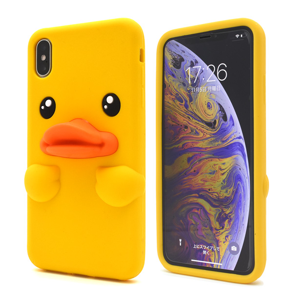 おもしろケースシリーズ 3d立体のキュートなiphone Xs Max用ベイビーダックシリコンケース 株式会社プラタ 直輸入ショップ 卸売り店