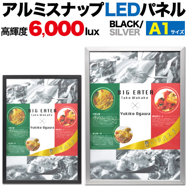 アイキャッチ効果抜群！広告やディスプレイに！　アルミスナップLEDパネル　A1サイズ
