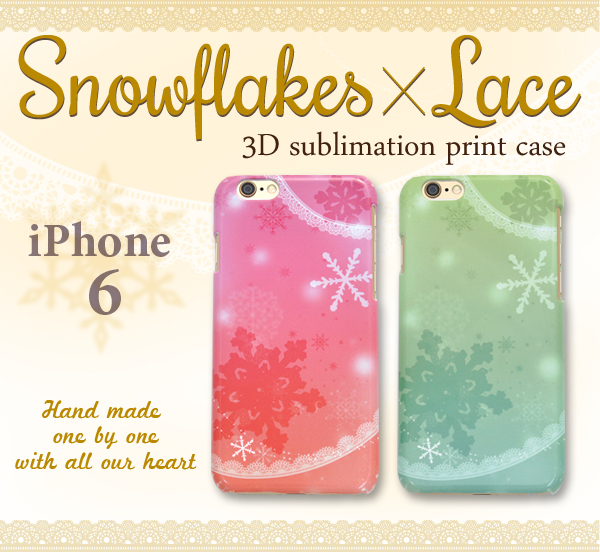 <スマホケース>オリジナルデザイン! iPhone6/6s用★雪の結晶ケース