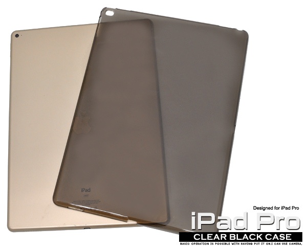 <タブレット用品>シンプルデザイン! iPad Pro12.9インチ(2015年モデル)用クリアブラックケース