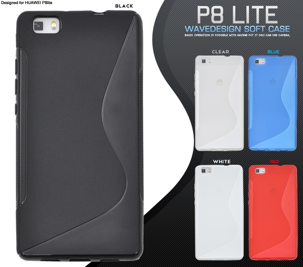 <スマホケース>HUAWEI P8 lite/LUMIERE 503HW用ウェーブデザインラバーケース