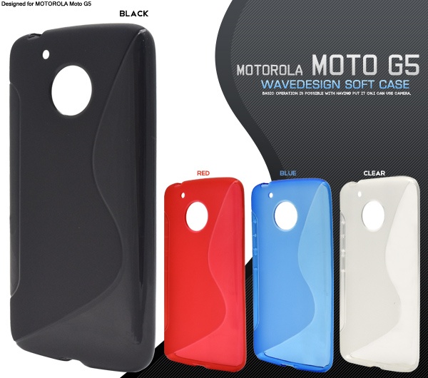 <スマホケース>MOTOROLA Moto G5用ウェーブデザインラバーケース